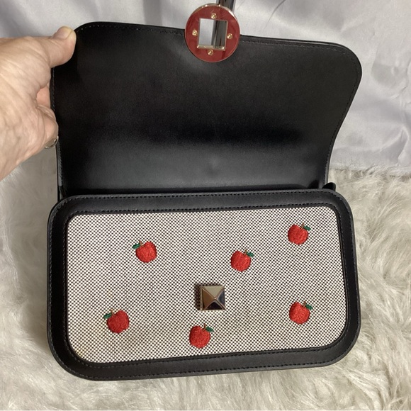 Kate Spade Audrey Orchard Toss Embroidered Apples Flap Crossbody Bag EUC - Picture 11 of 15